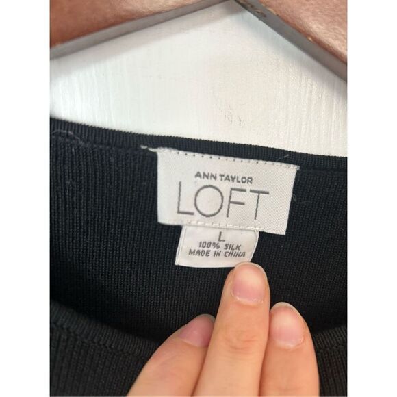 Loft long sleeve sweater hundred percent silk size large - Picture 4 of 6